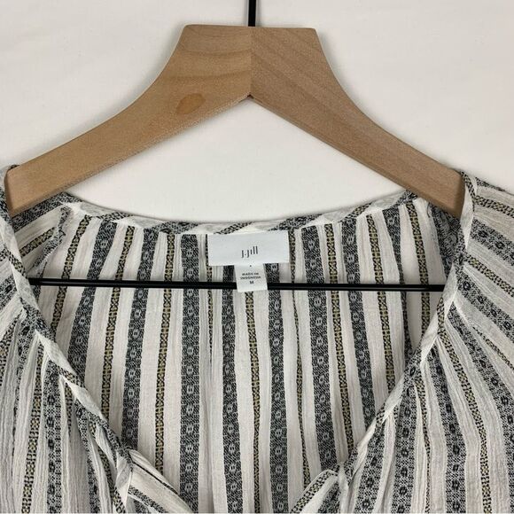 J.Jill Striped Button-Down Peplum Top - Picture 2 of 9